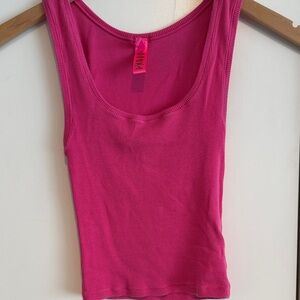 Pink Ribbed Tank Top
